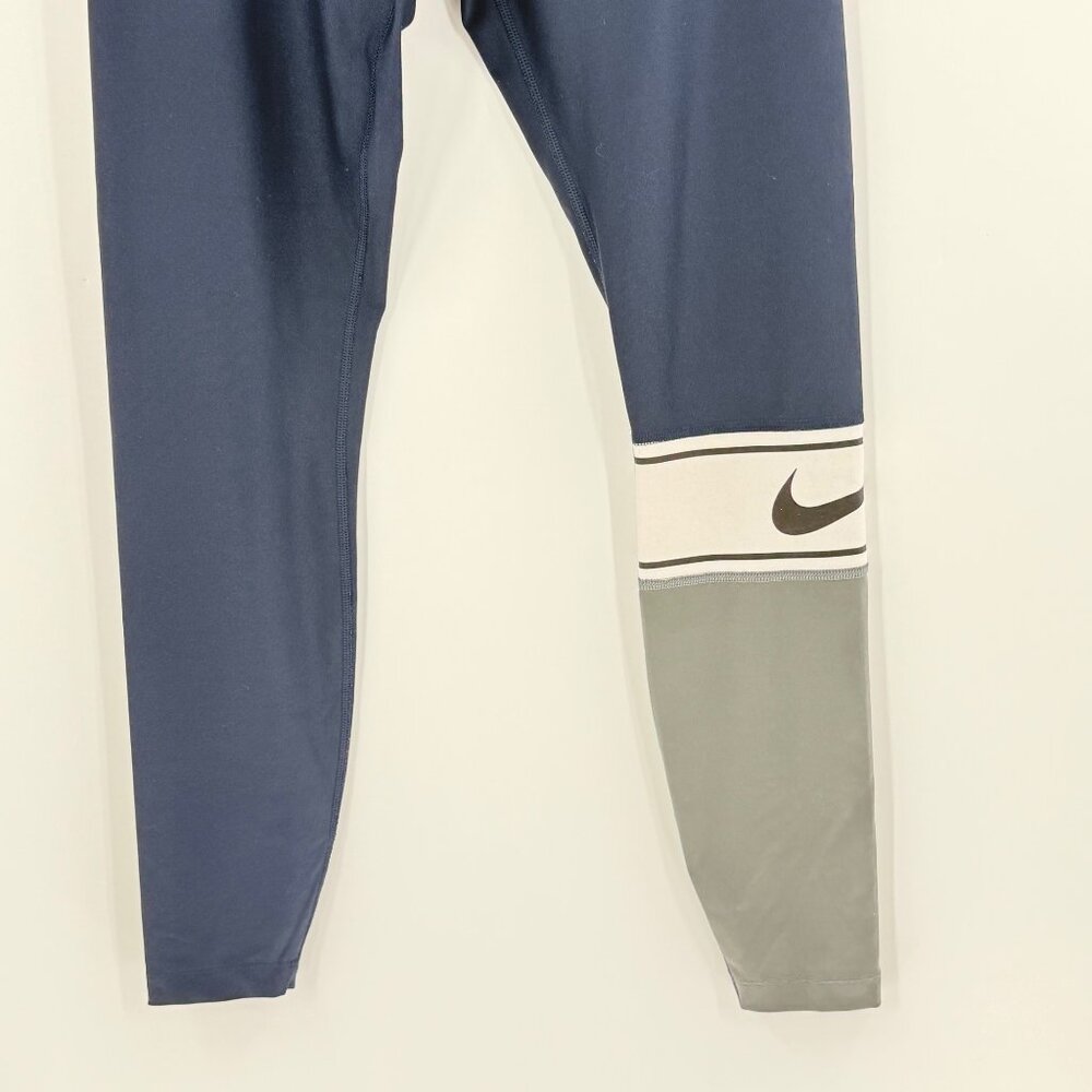 Nike Dri-Fit Womens Leggings S Blue/Gray Polyester & Spandex Stretch Activewear - Picture 6 of 11